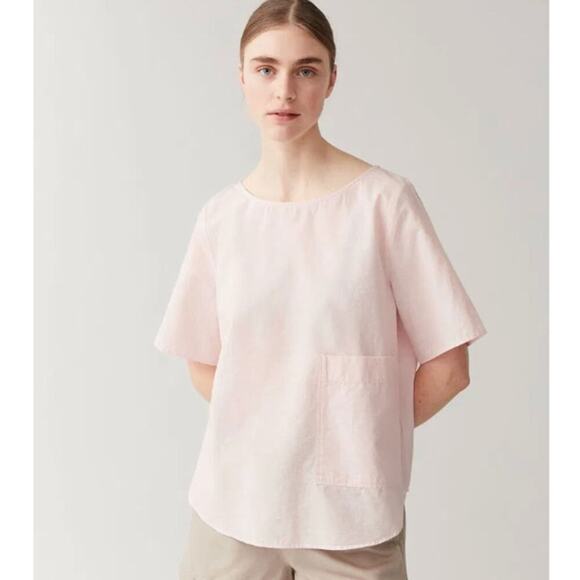 COS Tops - COS A-Line Cotton Linen T-Shirt Pink Minimalist Normcore Quiet Luxury Medium